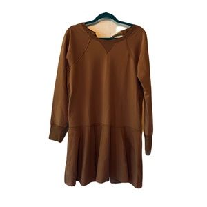 NWOT WISHLIST Brown Sweatshirt Mini-Dress with Tie-Back - Size M/L